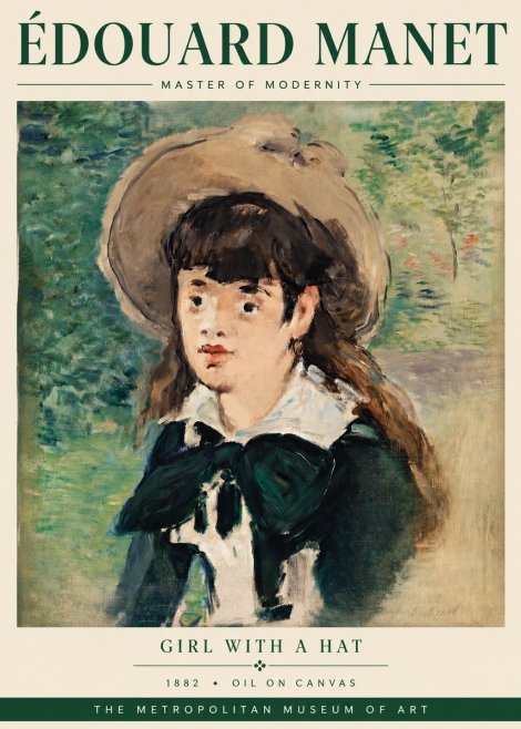 Édouard Manet Girl with a Hat No3 - Plakát