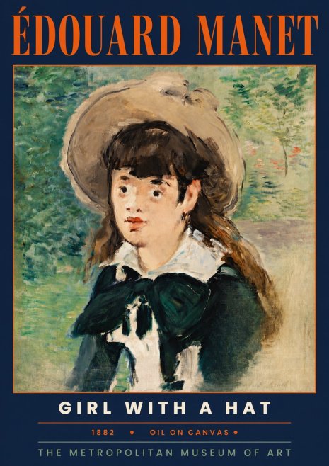 Édouard Manet Girl with a Hat No4 - Plakát