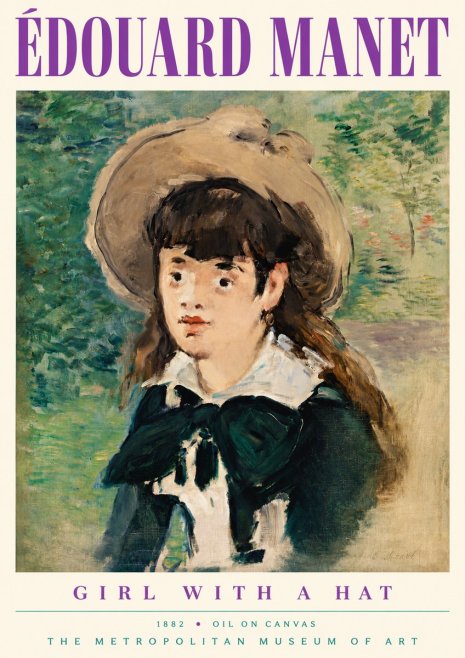 Édouard Manet Girl with a Hat No5 - Plakát