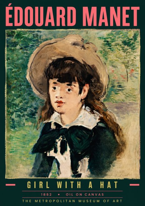 Édouard Manet Girl with a Hat No6 - Plakát