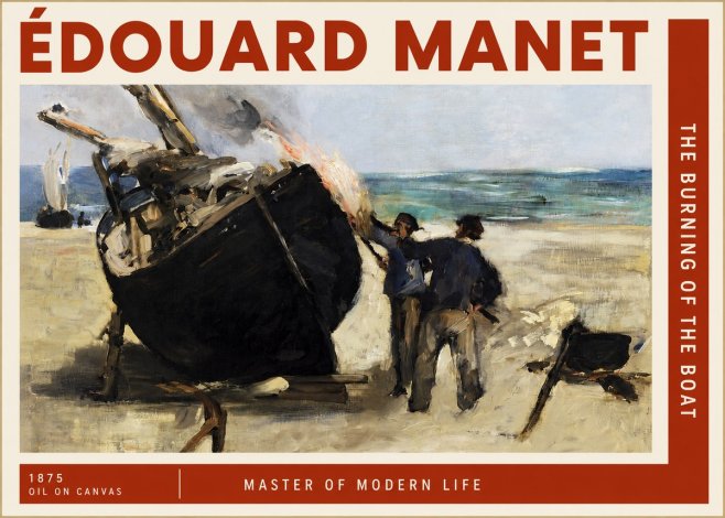 Édouard Manet The Burning of the Boat No2 - Plakát