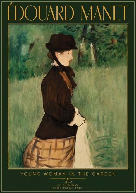Édouard Manet Young Woman in the Garden No5 - Plakát