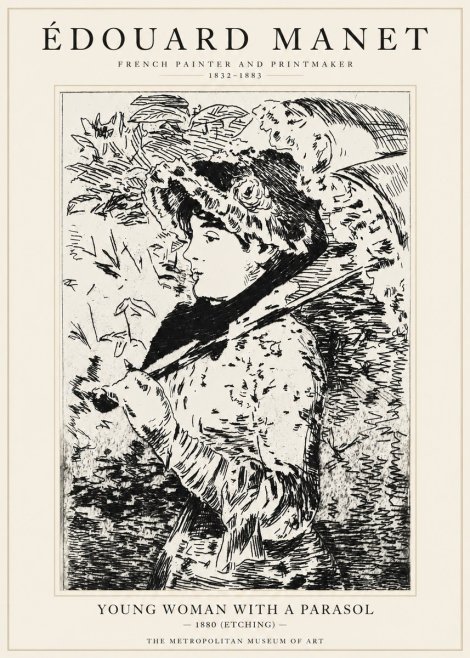 Édouard Manet Young Woman with a Parasol No1 - Plakát