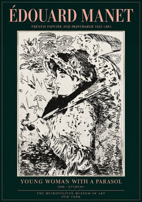 Édouard Manet Young Woman with a Parasol No3 - Plakát