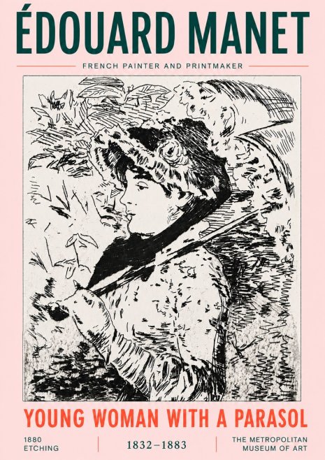Édouard Manet Young Woman with a Parasol No6 - Plakát