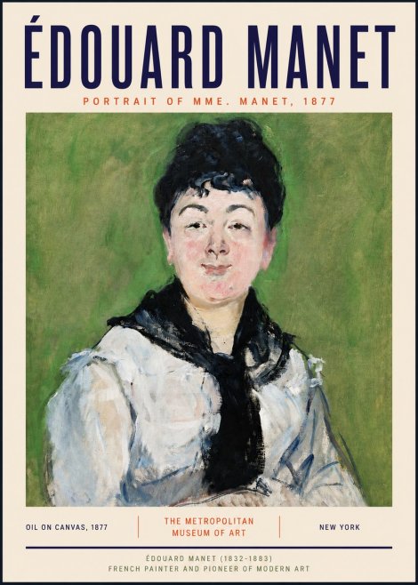 Édouard Manet Portrait of Mme. Manet No4 - Plakát