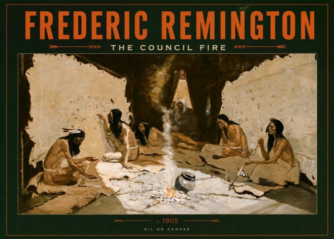 Frederic Remington The Council Fire I No2 - Plakát