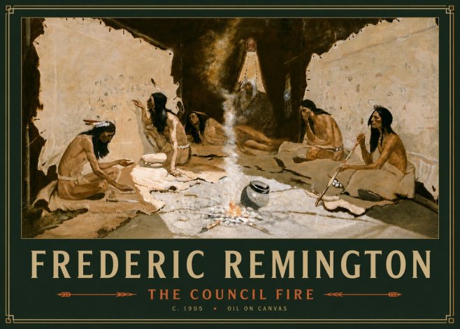 Frederic Remington The Council Fire I No4 - Plakát