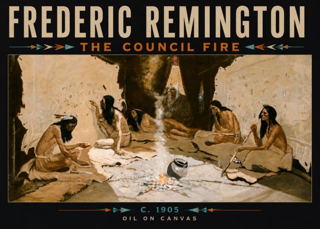 Frederic Remington The Council Fire I No6 - Plakát