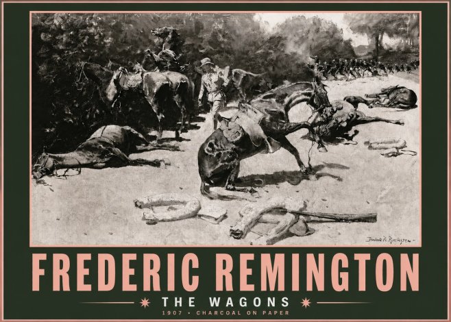 Frederic Remington The Wagons No3 - Plakát