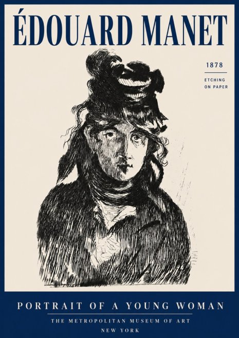 Édouard Manet Portrait of a Young Woman I No4 - Plakát