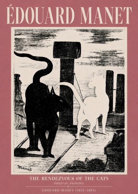 Édouard Manet The Rendezvous of the Cats No5 - Plakát