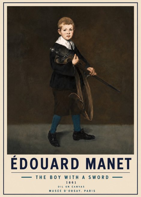 Édouard Manet The Boy with a Sword No5 - Plakát