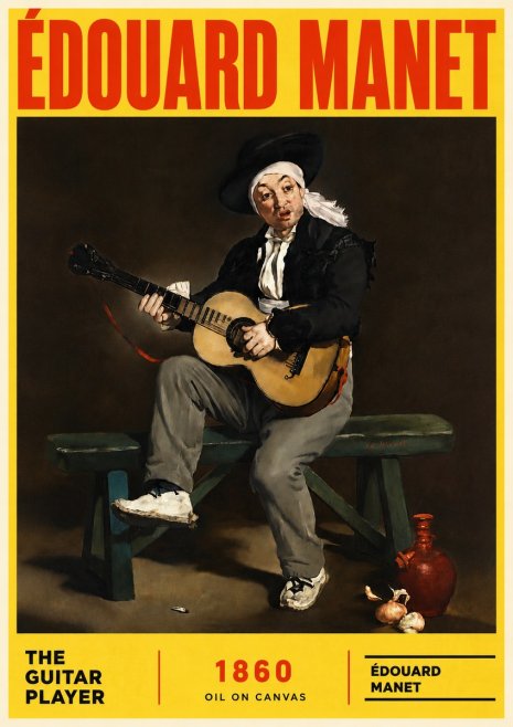 Édouard Manet The Guitar Player No6 - Plakát