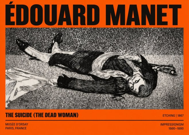 Édouard Manet The Suicide (the Dead Woman) No2 - Plakát