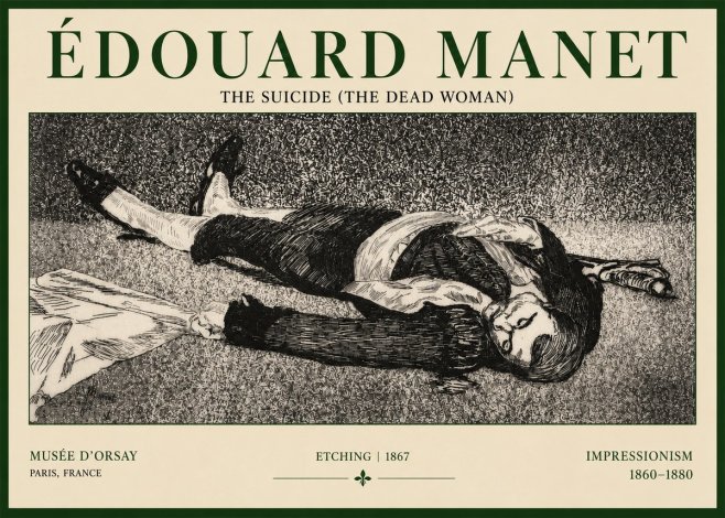 Édouard Manet The Suicide (the Dead Woman) No3 - Plakát