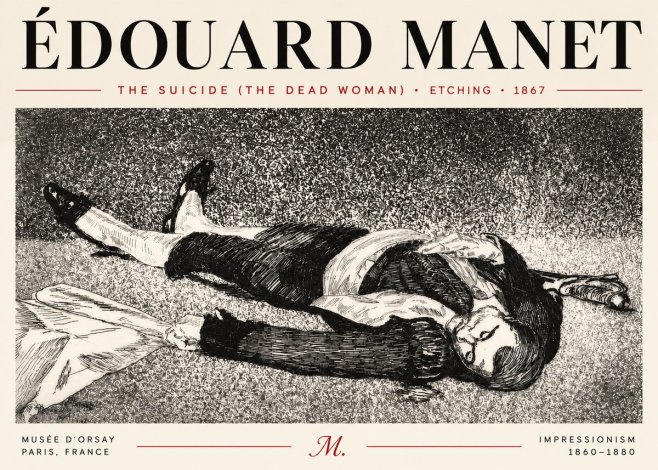 Édouard Manet The Suicide (the Dead Woman) No4 - Plakát