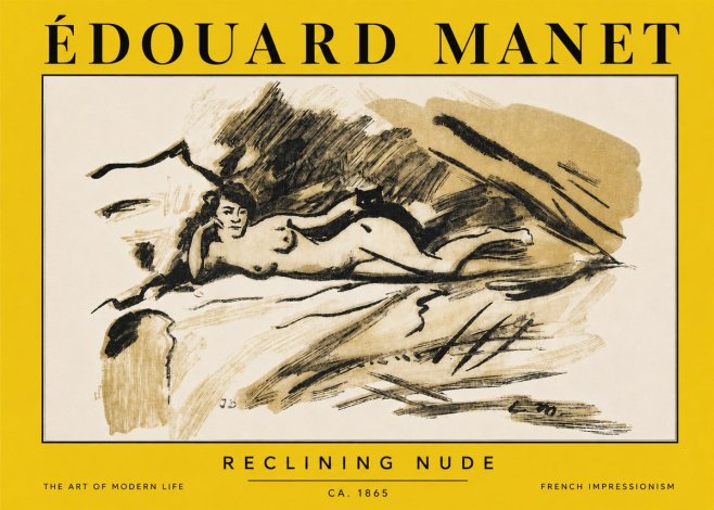 Édouard Manet Reclining Nude No3 - Plakát
