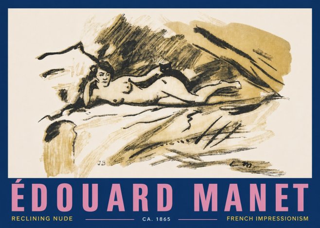 Édouard Manet Reclining Nude No4 - Plakát