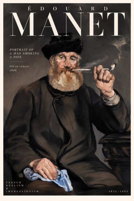 Édouard Manet Portrait of a Man Smoking a Pipe No4 - Plakát