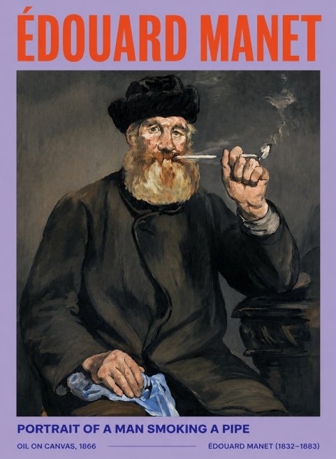 Édouard Manet Portrait of a Man Smoking a Pipe No5 - Plakát