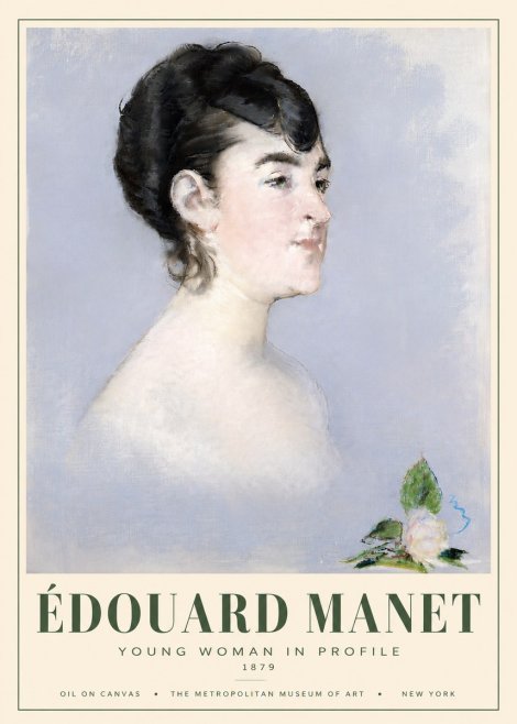 Édouard Manet Young Woman in Profile No5 - Plakát