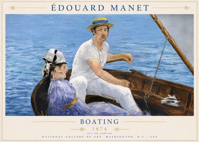 Édouard Manet Boating No3 - Plakát