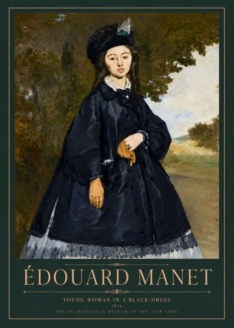 Édouard Manet Young Woman in a Black Dress No3 - Plakát