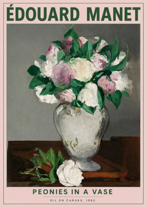 Édouard Manet Peonies in a Vase No4 - Plakát