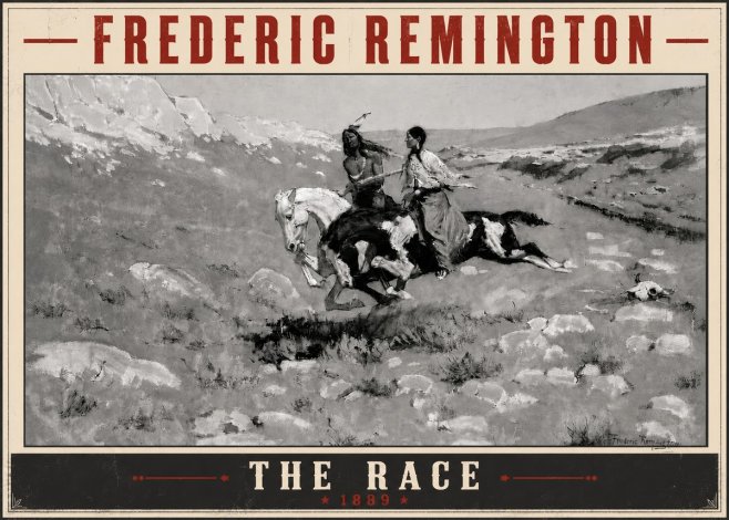 Frederic Remington The Race II No5 - Plakát