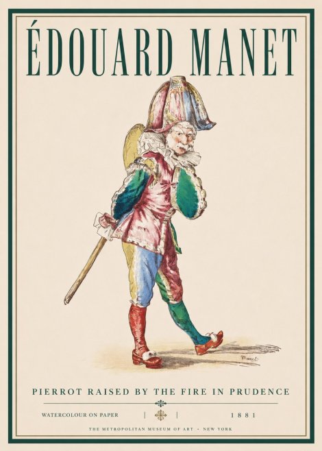Édouard Manet Pierrot Raised by the Fire in Prudence No3 - Plakát