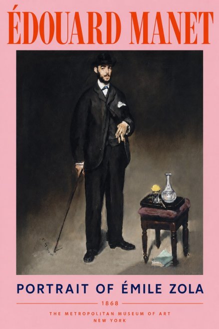 Édouard Manet Portrait of Émile Zola No4 - Plakát