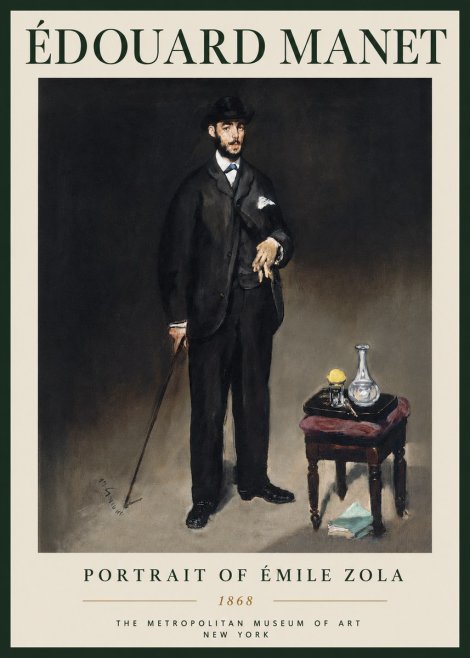 Édouard Manet Portrait of Émile Zola No5 - Plakát