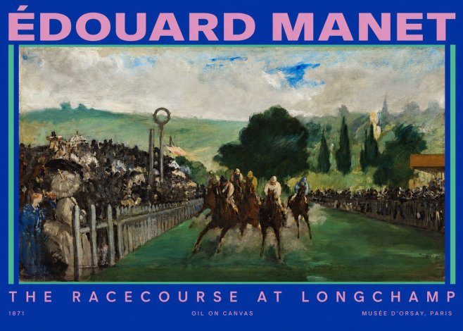 Édouard Manet The Racecourse at Longchamp No2 - Plakát