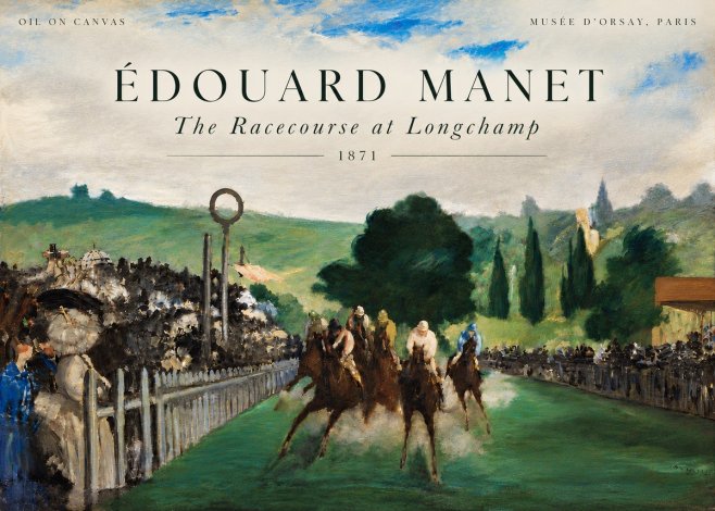Édouard Manet The Racecourse at Longchamp No6 - Plakát