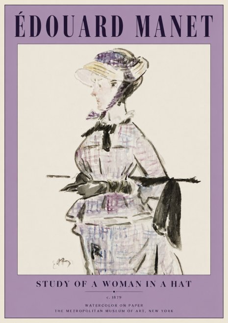 Édouard Manet Study of a Woman in a Hat No2 - Plakát
