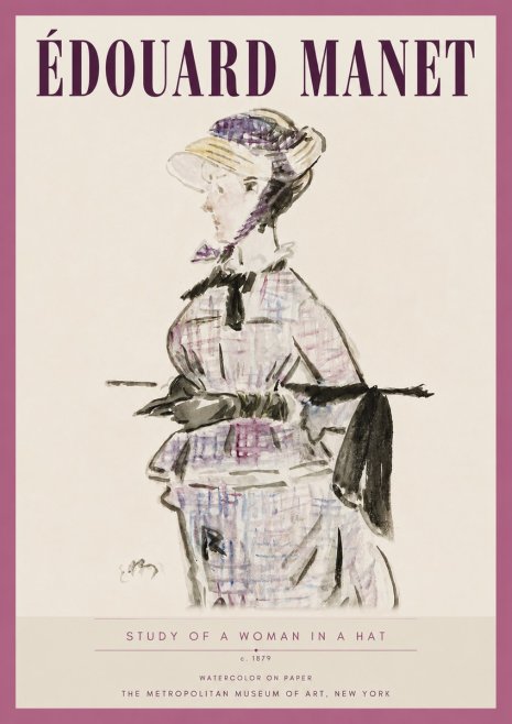 Édouard Manet Study of a Woman in a Hat No4 - Plakát