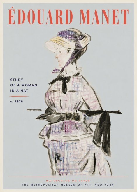 Édouard Manet Study of a Woman in a Hat No6 - Plakát