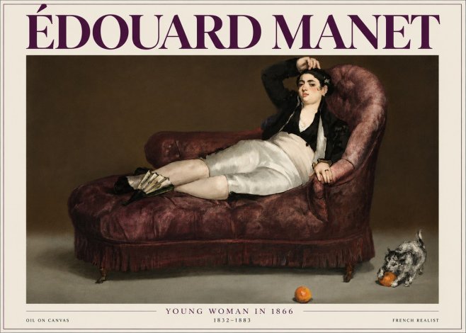 Édouard Manet Young Woman in 1866 No4 - Plakát