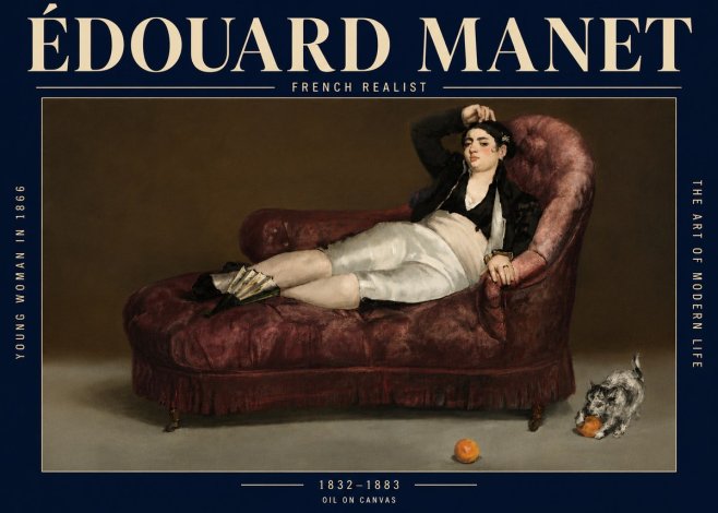 Édouard Manet Young Woman in 1866 No6 - Plakát