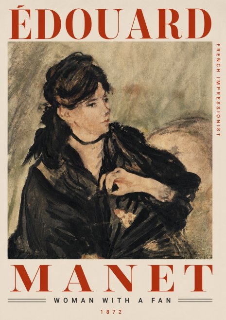 Édouard Manet Woman with a Fan No5 - Plakát