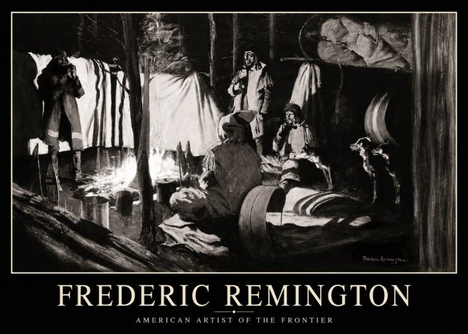 Frederic Remington A Trapper's Camp No1 - Plakát