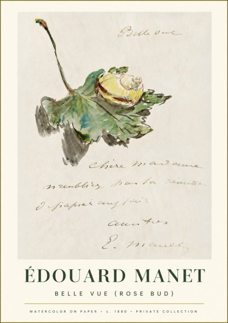 Édouard Manet A Rosebud with Leaf No2 - Plakát