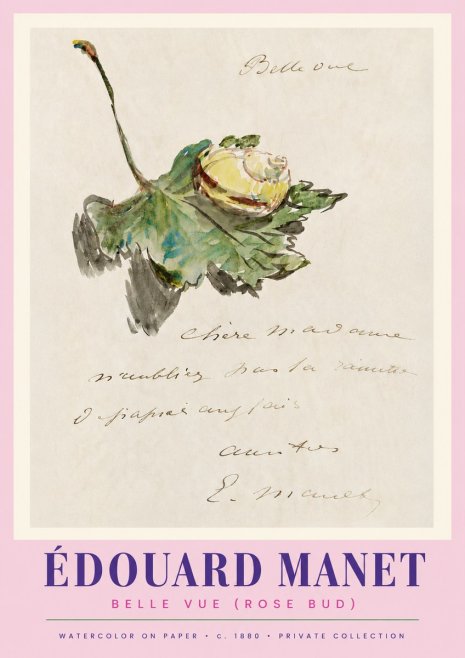 Édouard Manet A Rosebud with Leaf No4 - Plakát
