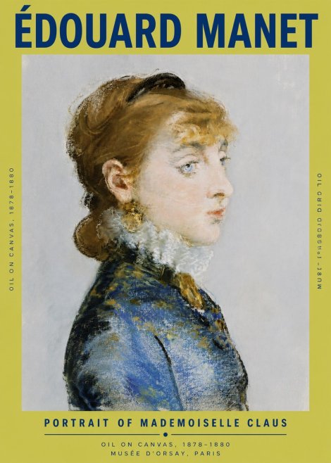 Édouard Manet Portrait of Mademoiselle Claus No4 - Plakát