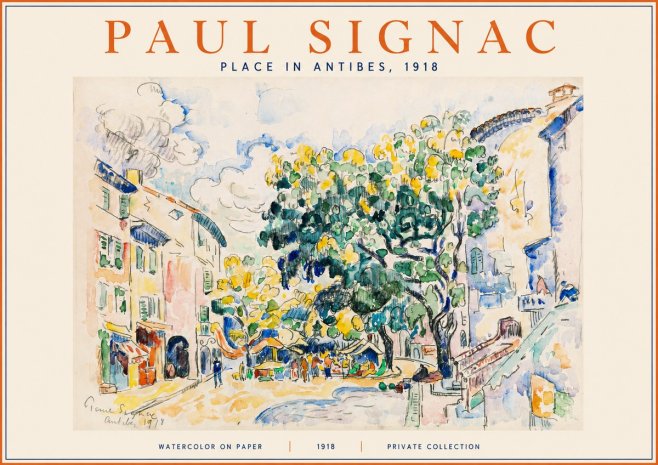 Signac Place in Antibes, 1918 No2 - Plakát