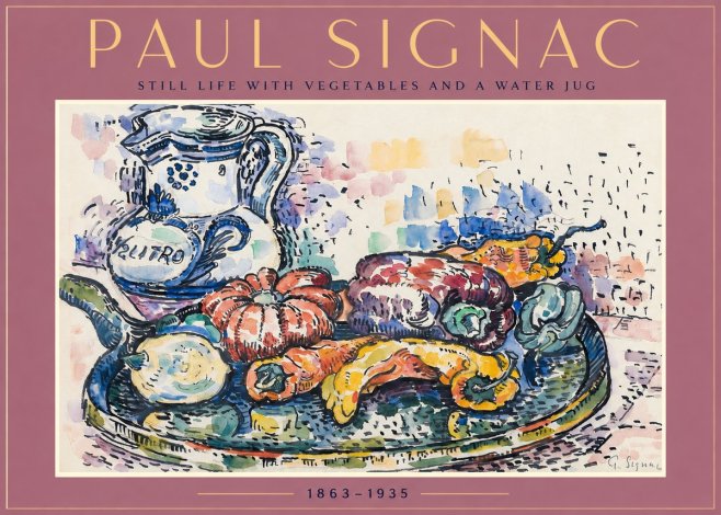Signac Still Life with Vegetables and a Water Jug No2 - Plakát