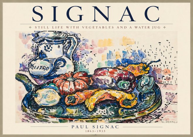 Signac Still Life with Vegetables and a Water Jug No4 - Plakát