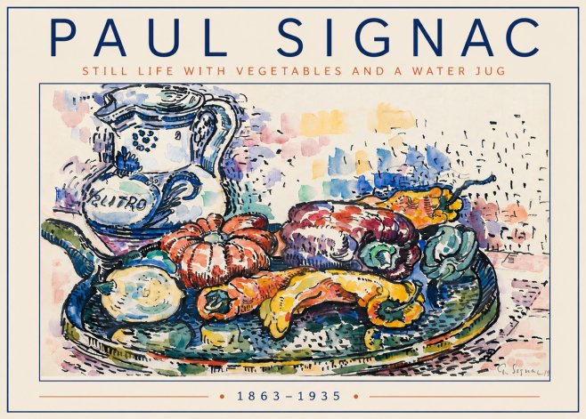 Signac Still Life with Vegetables and a Water Jug No5 - Plakát