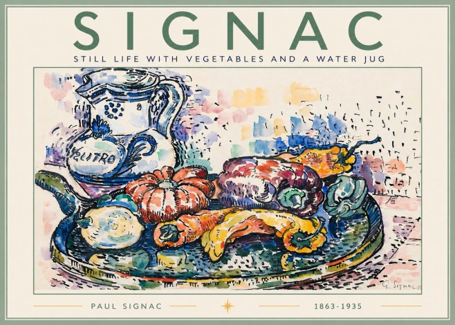 Signac Still Life with Vegetables and a Water Jug No6 - Plakát